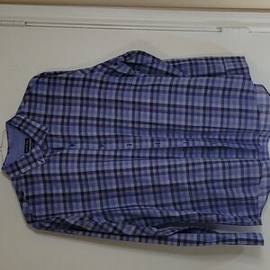 Zachary Prell Men's Longsleeve Shirt Size XL Blue and White Plaid